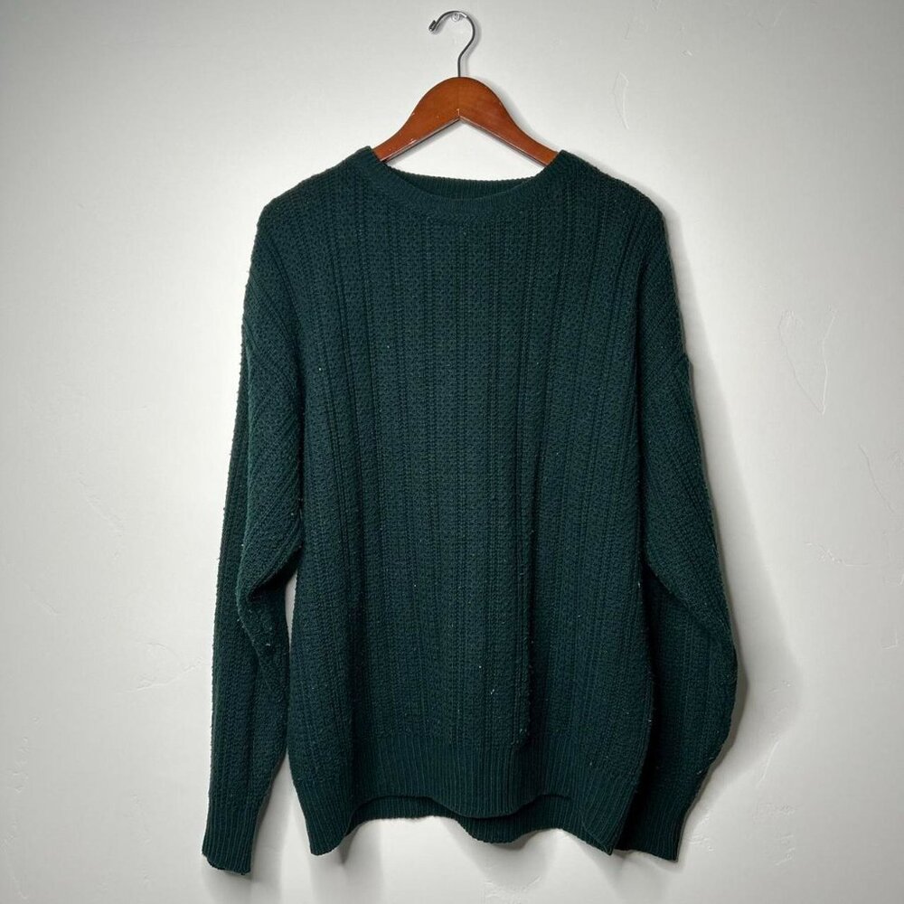 Green vintage 90s knit sweater size XL 100% acrylic